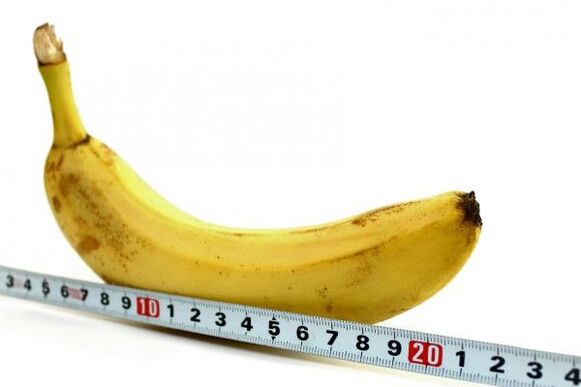 mesure du pénis sur l'exemple d'une banane