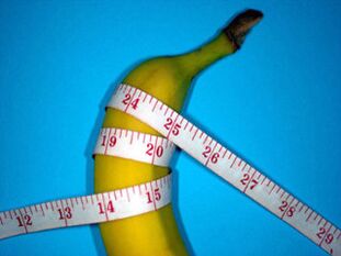 la banane et le centimètre symbolisent un pénis agrandi